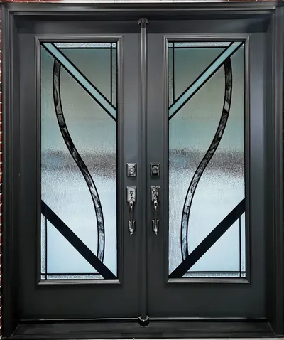 BandW decorative glass door insert in Ottawa