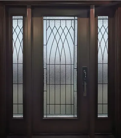 Champlain decorative glass door insert, retrofit into existing door in Ottawa