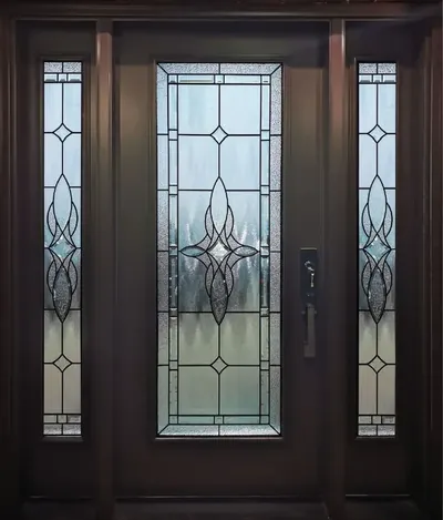 Claire decorative glass door insert, retrofit into existing door in Ottawa