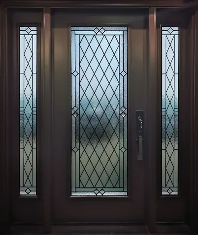 Huron decorative glass door insert, retrofit into existing door in Ottawa