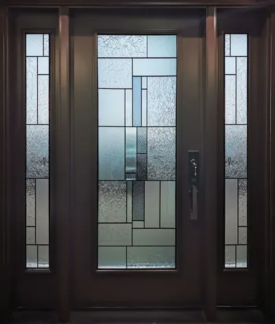 Mackay decorative glass door insert, retrofit into existing door in Ottawa