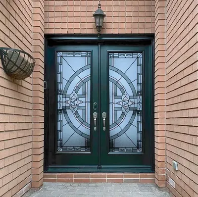 Memphis decorative glass door insert in Ottawa