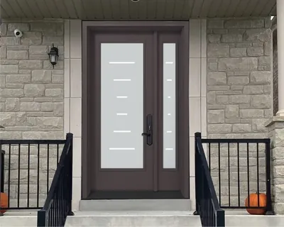 Sandblasted MS-3 frosted glass door insert in Ottawa