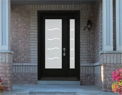 Sandblasted MS-5 frosted glass door insert in Ottawa