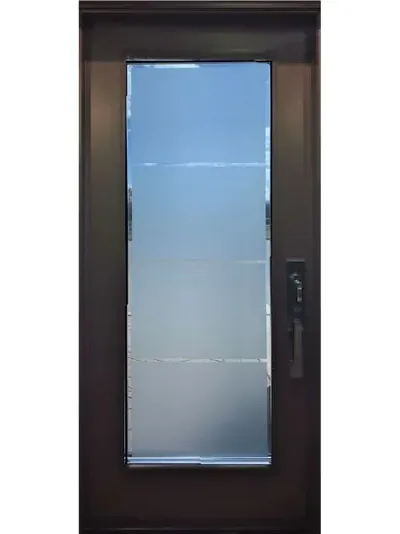 Sandblasted 4 Panel frosted glass door insert, retrofit into existing door in Ottawa