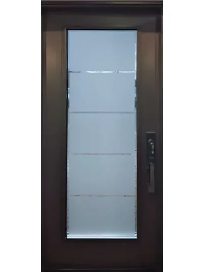 Sandblasted 5 Panel frosted glass door insert, retrofit into existing door in Ottawa