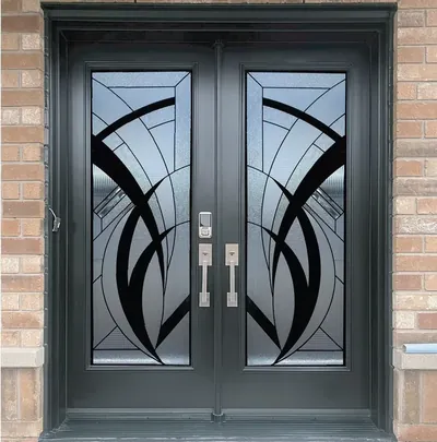 Sydney decorative glass door insert, retrofit into existing door in Ottawa