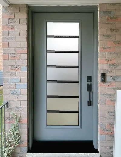 Urban Light 2 decorative glass door insert in Ottawa