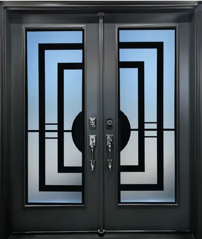 Palace wrought iron glass door insert, retrofit into existing door in Ottawa