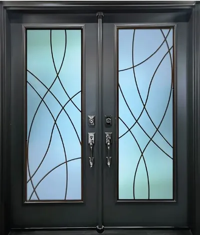 Montage wrought iron glass door insert, retrofit into existing door in Ottawa