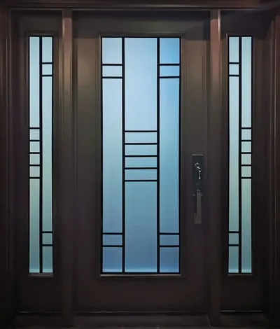 Modexa wrought iron glass door insert, retrofit into existing door in Ottawa