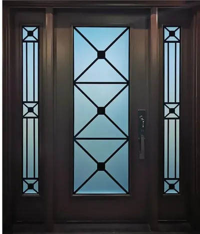 Excalibur wrought iron glass door insert, retrofit into existing door in Ottawa