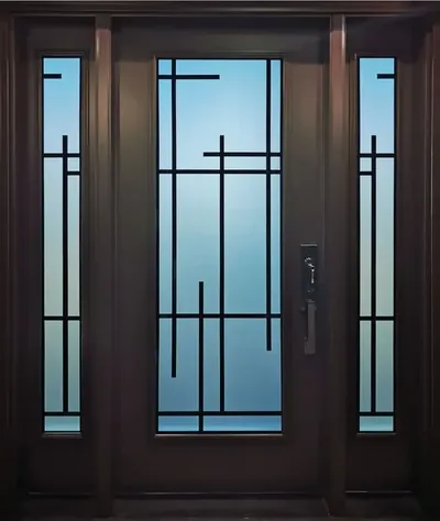 Millenia wrought iron glass door insert, retrofit into existing door in Ottawa