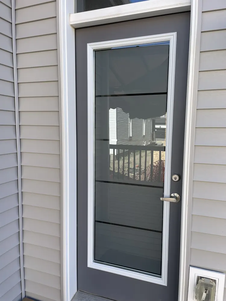 Back door with sandblasted privacy glass in Ottawa