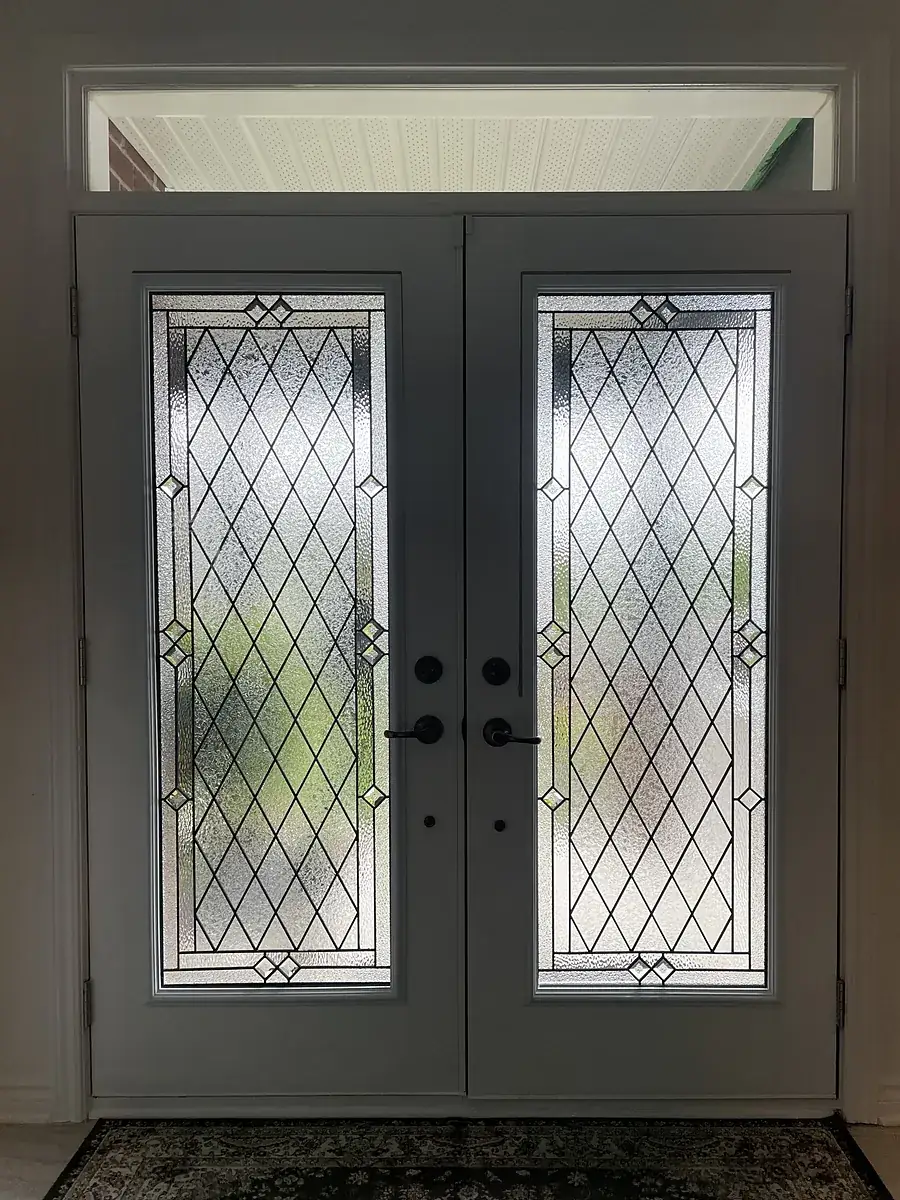 Front door with Huron decorative glass after, Ottawa