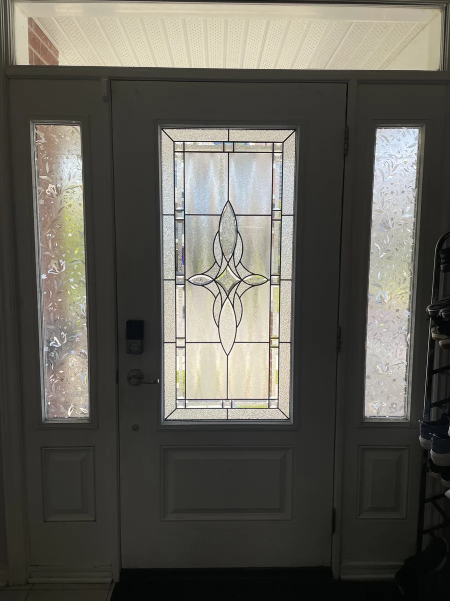 Front door after decorative glass, Ottawa
