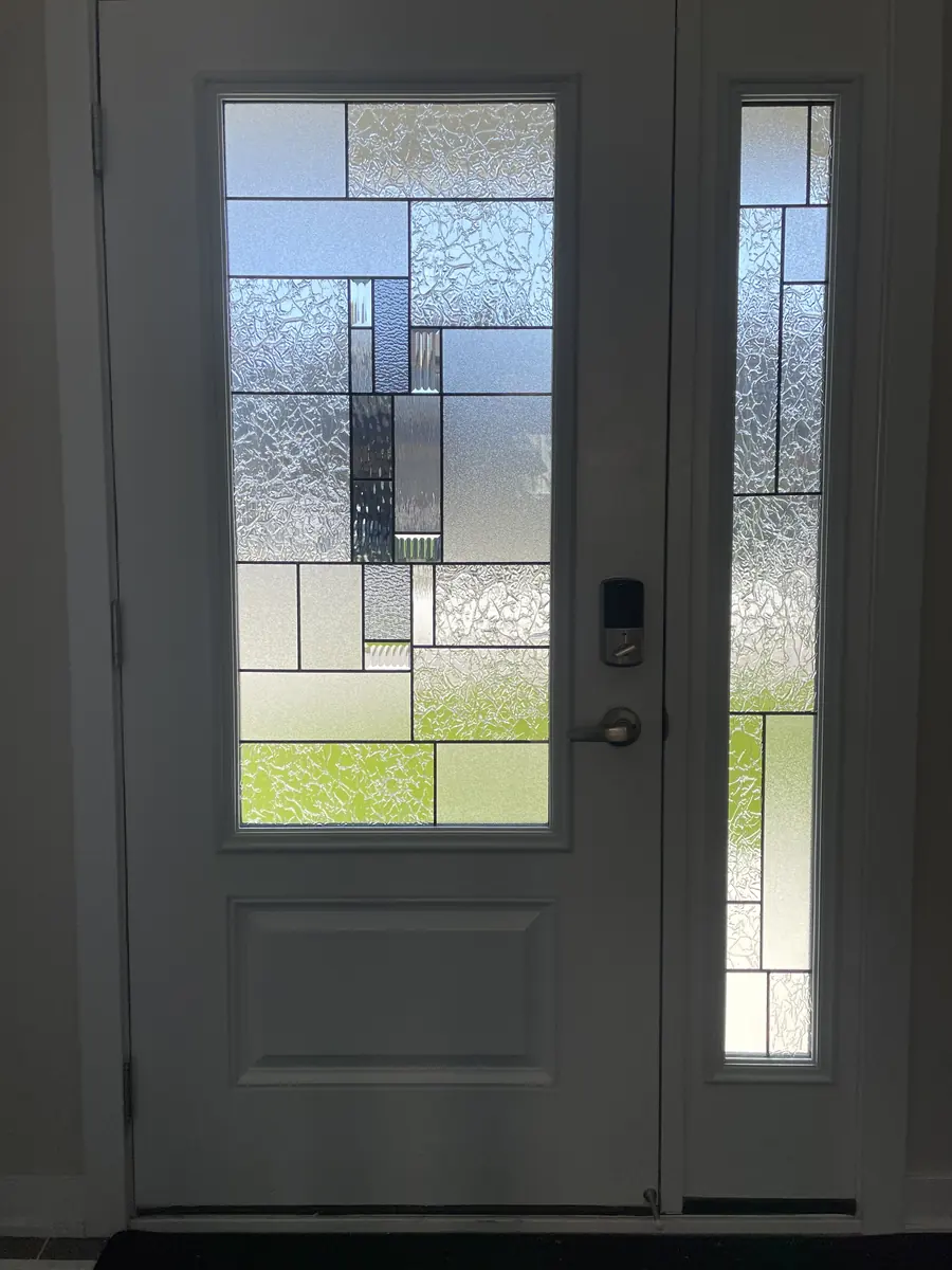 Front door after a Mackay stained glass door insert, Ottawa